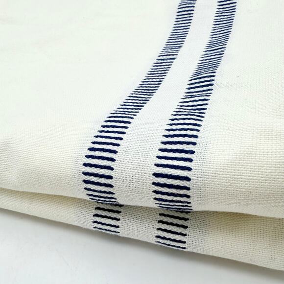 Lauren Ralph Lauren Euro Pillow Sham w/ Navy Stripe ~ Set of 2, 25"x26" Cotton - Picture 4 of 12